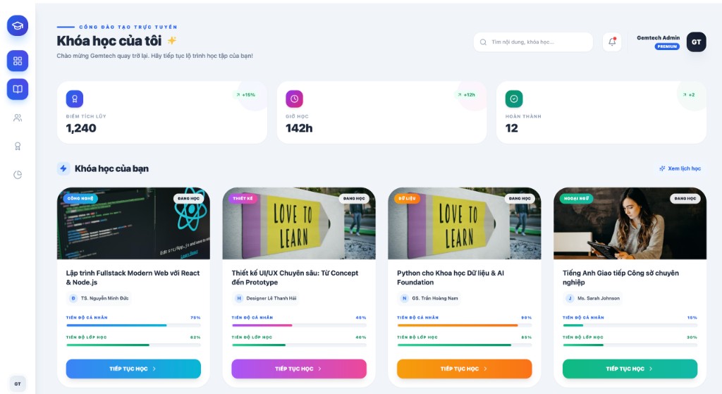 Corporate LMS — My courses dashboard