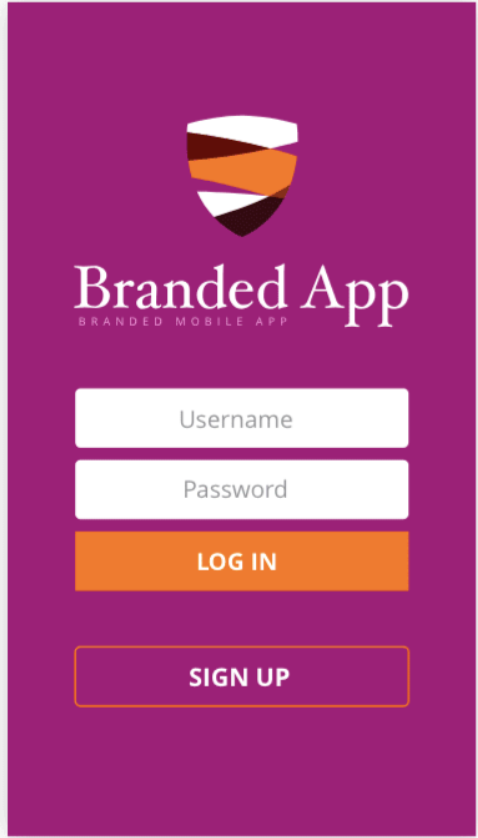 Custom Moodle app — login screen